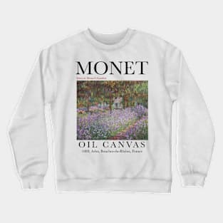 Irises in Monet's Garden - Monet Artwork Print Crewneck Sweatshirt